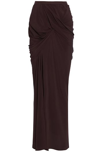 RICK OWENS Draped crepe de chine maxi skirt