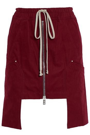 DRKSHDW BY RICK OWENS Asymmetric zip-detailed cotton-twill mini skirt
