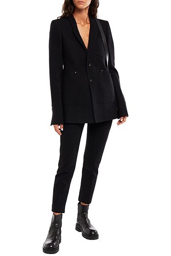 RICK OWENS Studded cotton and wool-blend blazer