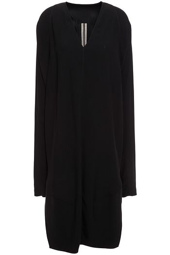 RICK OWENS Draped crepe de chine midi dress