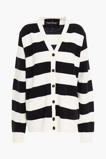 THE MARC JACOBS Distressed striped wool cardigan