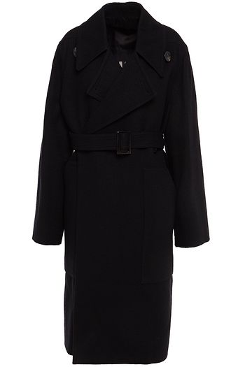 RICK OWENS Drella double-breasted belted cotton and wool-blend coat
