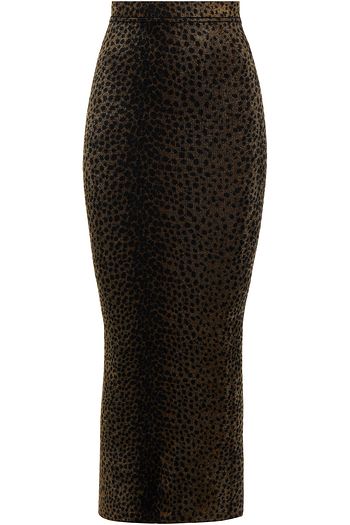 ALEXANDER WANG Leopard-print velour midi skirt