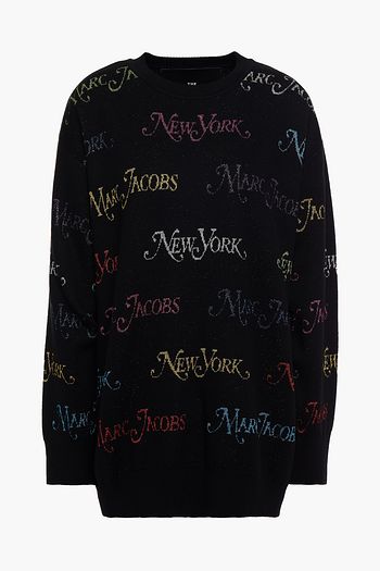 THE MARC JACOBS Metallic merino wool-blend jacquard sweater