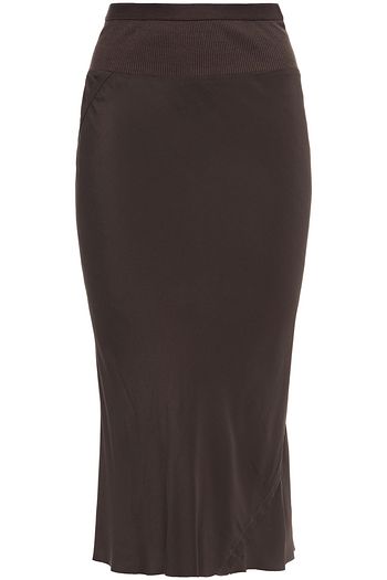 RICK OWENS Crepe de chine midi skirt