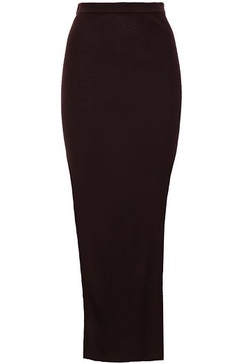 RICK OWENS Ribbed wool-blend maxi skirt