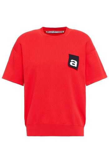 ALEXANDER WANG Appliquéd textured-knit top