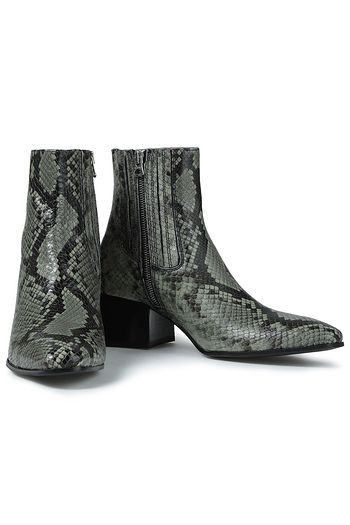 ACNE STUDIOS Snake-effect leather ankle boots