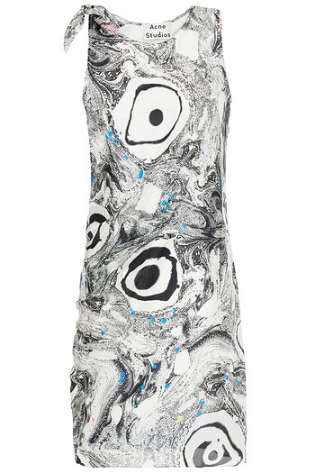 ACNE STUDIOS Printed silk-twill mini dress