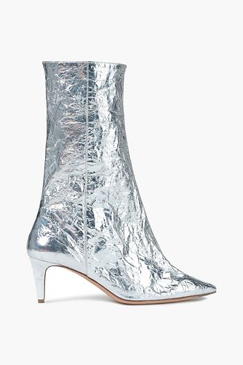 ACNE STUDIOS Ankle Boots aus Metallic-Kunstleder in Knitteroptik