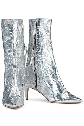 ACNE STUDIOS Ankle Boots aus Metallic-Kunstleder in Knitteroptik