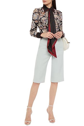 ZIMMERMANN Pussy-bow printed silk crepe de chine blouse