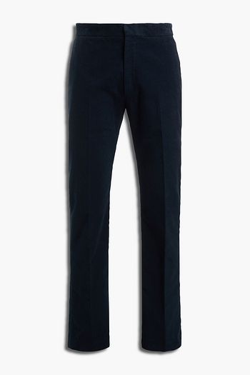 THE ROW Walker slim-fit brushed cotton-twill pants