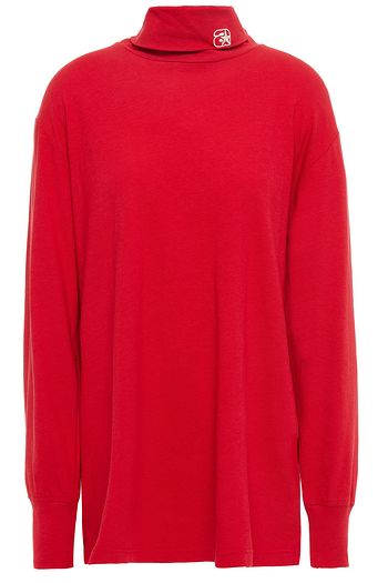 ALEXANDER WANG Embroidered cotton-jersey sweatshirt