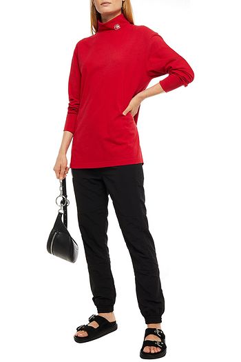 ALEXANDER WANG Embroidered cotton-jersey sweatshirt