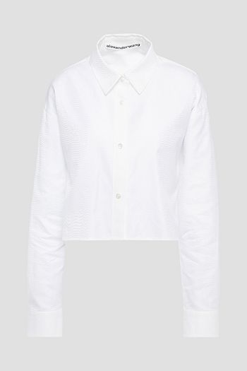 ALEXANDER WANG Cropped cotton-jacquard shirt