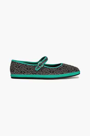 M MISSONI Metallic jacquard-knit ballet flats