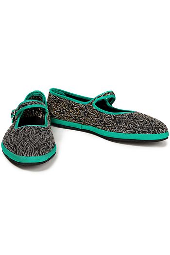 M MISSONI Metallic jacquard-knit ballet flats