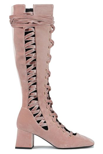 ZIMMERMANN Lace-up velvet knee boots