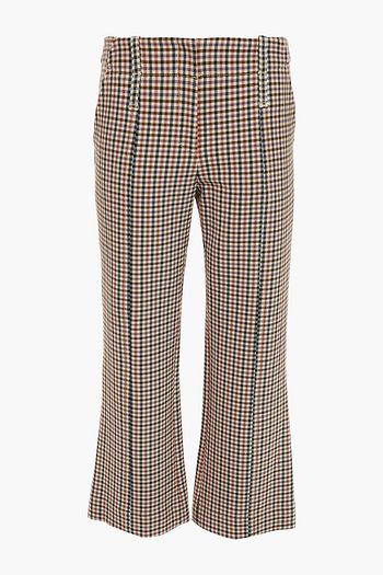 TORY BURCH Kick-flare-Hose aus Twill mit Gingham-Karo