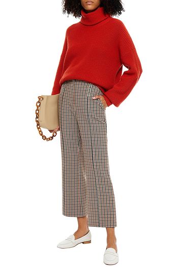 TORY BURCH Kick-flare-Hose aus Twill mit Gingham-Karo