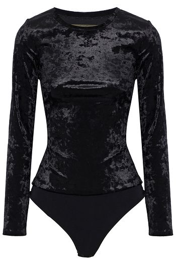 ENZA COSTA Crushed-velvet bodysuit