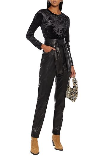 ENZA COSTA Crushed-velvet bodysuit