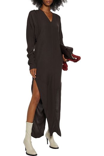 RICK OWENS V crepe maxi dress
