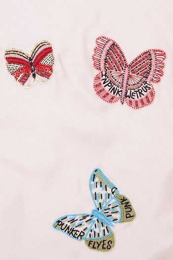VALENTINO Frayed appliquéd silk scarf