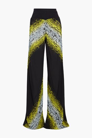 RICK OWENS Printed crepe wide-leg pants