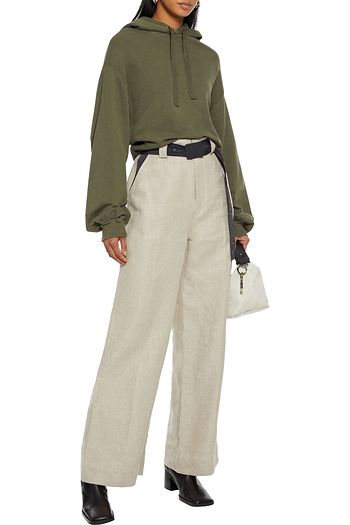FRAME Easy cropped organic French Pima cotton-terry hoodie