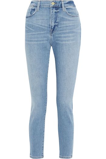 FRAME Le High Skinny distressed high-rise skinny jeans
