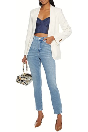 FRAME Le High Skinny distressed high-rise skinny jeans