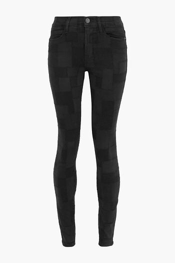 FRAME Le High Skinny patchwork-effect distressed high-rise skinny jeans