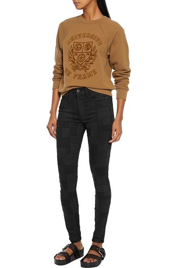 FRAME Le High Skinny patchwork-effect distressed high-rise skinny jeans
