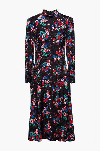 THE MARC JACOBS Embellished floral-print satin-jacquard midi dress
