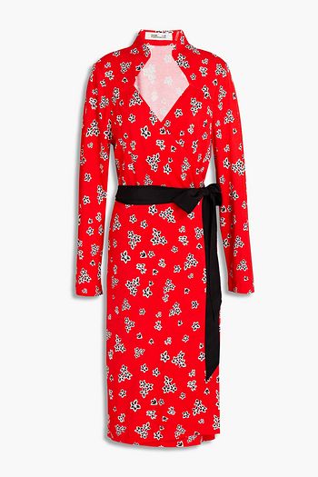 DIANE VON FURSTENBERG Floral-print silk-jersey midi wrap dress