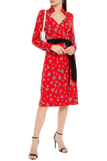 DIANE VON FURSTENBERG Floral-print silk-jersey midi wrap dress