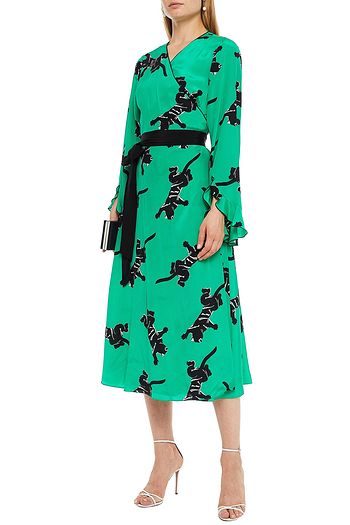 DIANE VON FURSTENBERG Ariadne printed silk crepe de chine midi wrap dress