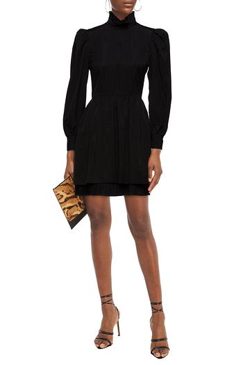 THE MARC JACOBS Gathered cotton-blend moire mini dress