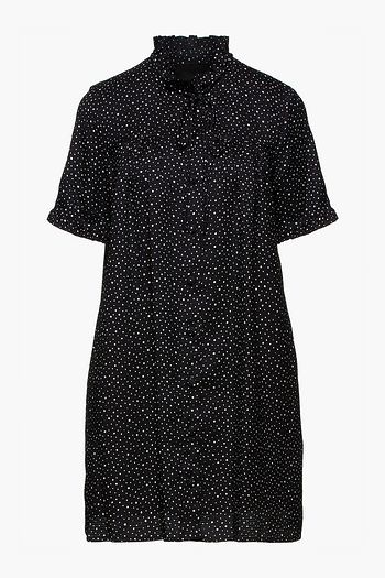 THE MARC JACOBS Pussy-bow polka-dot seersucker mini dress