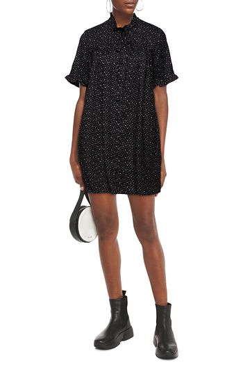 THE MARC JACOBS Pussy-bow polka-dot seersucker mini dress