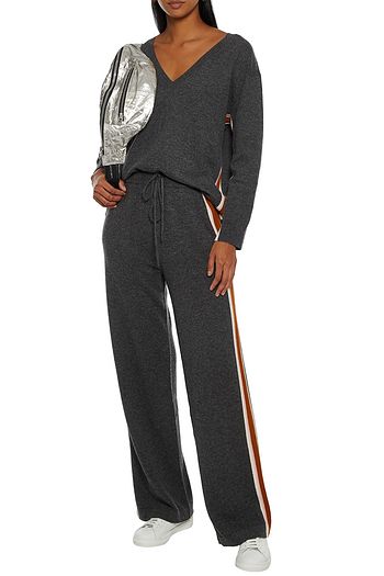 CHINTI & PARKER Striped wool and cashmere-blend track pants