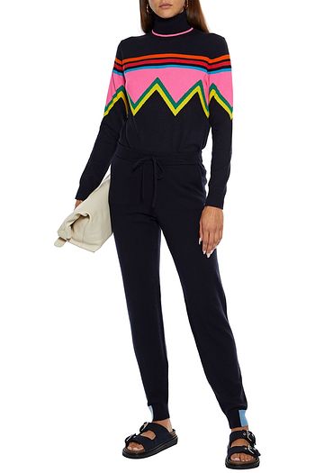 CHINTI & PARKER Intarsia wool and cashmere-blend turtleneck sweater
