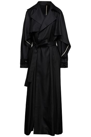 BOUGUESSA Draped belted twill trench coat