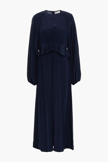 ZIMMERMANN Ruffle-trimmed silk crepe de chine midi dress
