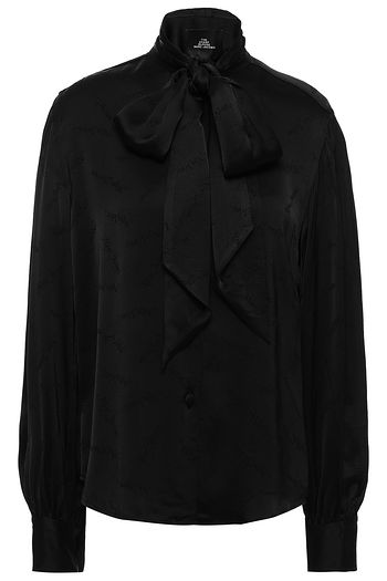 THE MARC JACOBS Pussy-bow satin-jacquard blouse