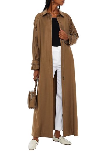 BOUGUESSA Oversized wool-blend twill coat