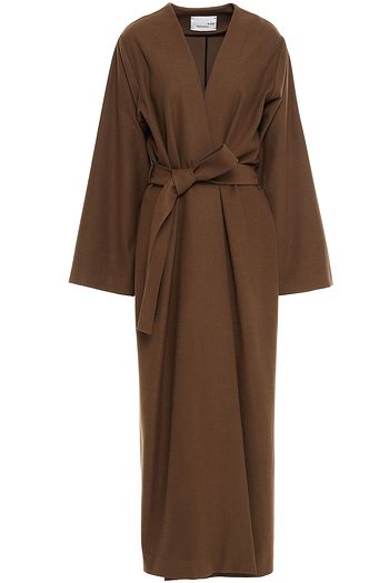 BOUGUESSA Belted flannel coat