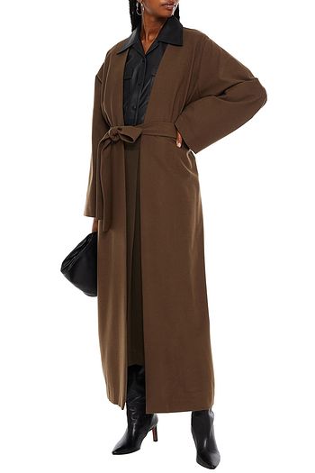 BOUGUESSA Belted flannel coat